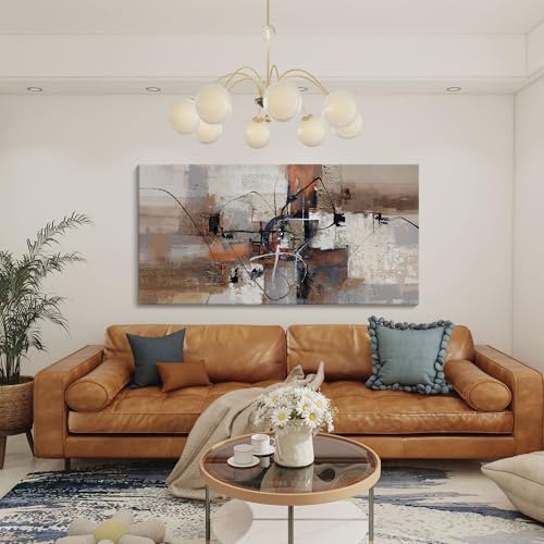 YDYSUNE Abstract Canvas Wall Art, Modern Wall Decor Painting, Brown Room Decorations, Orange Wall Art for Living Room, Bedroom, Office Artwork Wall Decor 29×58IN - color: Brown, size: 29"L x 58"W