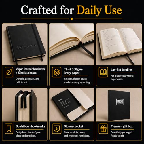 Self Mastery Journal for Men | 12-Week Guided System for Gratitude, Mindfulness & Habit Building with Structured Daily Prompts | Build Discipline & Mental Clarity | A5 Vegan Leather Hardcover | Gift-Ready