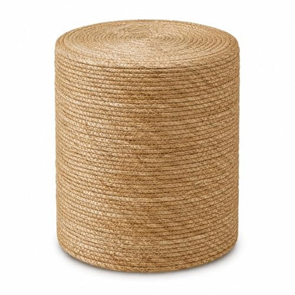 Natural Seagrass Foot Stool, Hand Weaving Round Ottoman, for Living Room, Outdoor Seat (Natural) - color: 14inch Natural Cattail