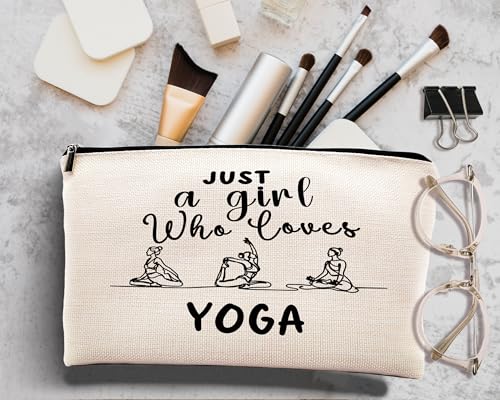 kdqua Yoga Gifts Makeup Bag, Gifts for Yoga Teachers Women, Meditation Gift Cosmetic Bags Zipper Pouch Travel Organizer Toiletry Bag