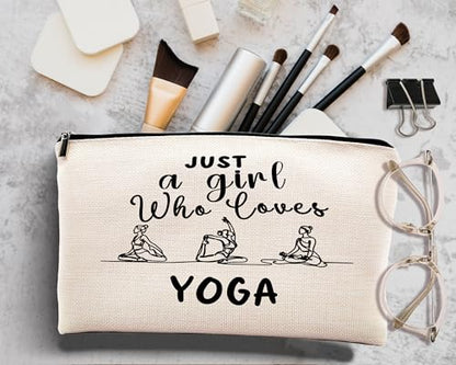 kdqua Yoga Gifts Makeup Bag, Gifts for Yoga Teachers Women, Meditation Gift Cosmetic Bags Zipper Pouch Travel Organizer Toiletry Bag