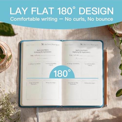 Comix Lined Journal Notebook for Women Men, Guided Daily Journal
