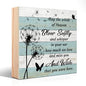 Heavenly Love and Miss You Wooden Sign Desk Decor, Dandelion Thoughts Wooden Box Block Sign for Home Farmhouse Bedroom, Cemetery Decor for Grave, Compassion Gifts for Family Couple Friend BFF - style: Mediterranean