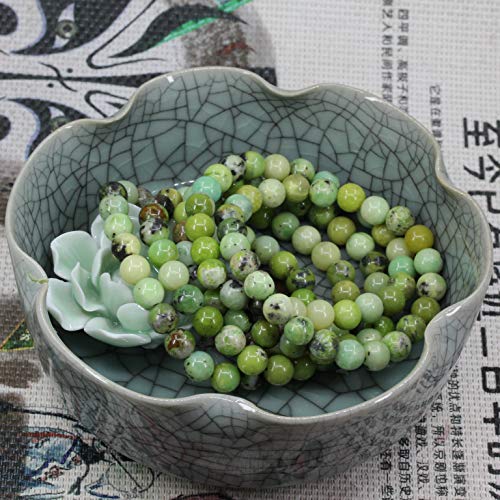 Amandastone Natural Gemstone 8mm Round Beads Stretch Bracelet 7 Inch - color: Australian Chrysoprase