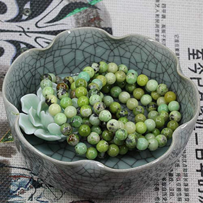 Amandastone Natural Gemstone 8mm Round Beads Stretch Bracelet 7 Inch - color: Australian Chrysoprase