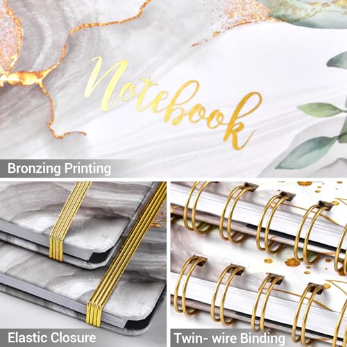 Ruled Journal/Notebook - Lined Journal with Premium Thick Paper, College Notebook/Journal, 8.5" X 6" with Exquisite Inner Pocket, Strong Twin-Wire Binding, Waterproof Hardcover for Office, School - color: Grey