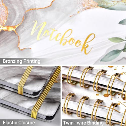 Ruled Journal/Notebook - Lined Journal with Premium Thick Paper, College Notebook/Journal, 8.5" X 6" with Exquisite Inner Pocket, Strong Twin-Wire Binding, Waterproof Hardcover for Office, School - color: Grey