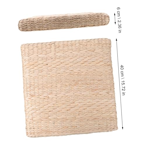 Alipis 1pc Boho Straw Mat for Yoga Meditation Decor Comfortable Seating Ground Pad
