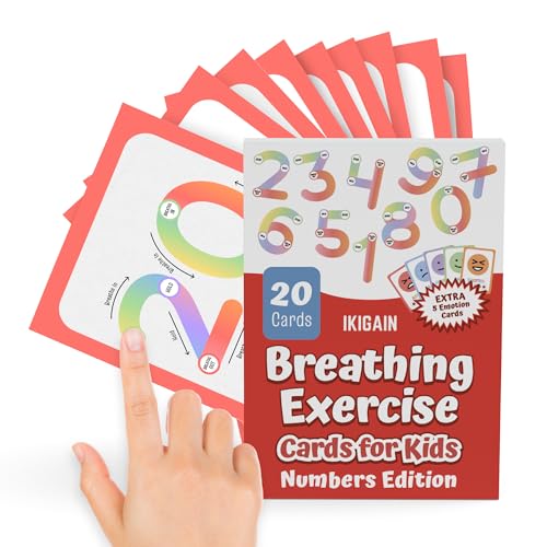 Breathing Exercise Cards for Kids — 20 Finger-Tracing Cards for Anxiety, Meltdowns & Sleep | Calm Down Corner Tool for Classroom, Therapy & Home | Screen-Free - style: Number Breathing