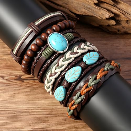 Gothic Bracelet Adjustable Punk Braided Leather Multilayer Grunge Set Bracelets Emo Metal Cuff Wrap Bangles Meaningful Gift - color: J-BZ-19