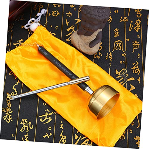 Adjustable Copper Bell Yin Qing Chime Meditation Sound Instrument for Buddhist Prayer and Temple Use Delicate Handbell for Spiritual Practices