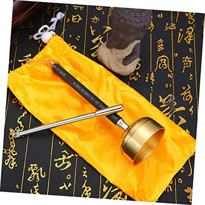 Adjustable Copper Bell Yin Qing Chime Meditation Sound Instrument for Buddhist Prayer and Temple Use Delicate Handbell for Spiritual Practices