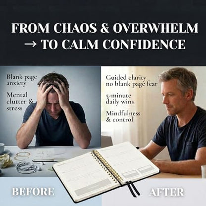 Journal for men: mental health journal with prompts for mindfulness, self care, gratitude & anxiety relief | make a happy man w/this gift | spiral