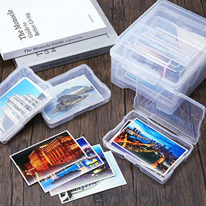Yungyan 2 Count 4 x 6 Inch Photo Storage Boxes Craft Organizer Cases Picture 12 Inner Photo Cases Plastic Box Scrapbooking Clear Containers Storage Box for Photos Seeds Card Stamps Tasks Stickers