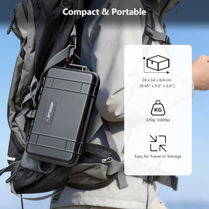 AMAZEAR Waterproof Hard Case Compatible with DJI OSMO Pocket 4 / Xtra Muse, Pocket4 Creator Combo Accessories Small Hard Shell Cover Travel Box for Carrying, Protection, Storage, Organization, Black
