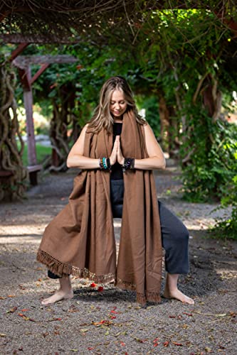 Meditation Shawl or Meditation Blanket, Shawl/Wrap, Oversize Scarf/Stole. Large. Unisex. - color: Sand Brown