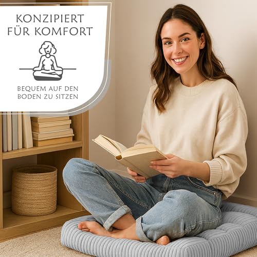 Amazinggirl Zafu Yoga and Meditation Cushion - Ergonomic Round Floor Cushions Ideal for Posture Relaxation Exercises Wellness Indoor and Outdoor Use
