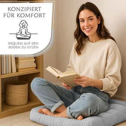 Amazinggirl Zafu Yoga and Meditation Cushion - Ergonomic Round Floor Cushions Ideal for Posture Relaxation Exercises Wellness Indoor and Outdoor Use