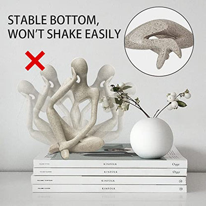 prosfalt Sandstone Resin Thinker Style Abstract Sculpture Statue Collectible Figurines Home Office Bookshelf Desktop Decor(Sandstone - Left Reverie) - color: Sandstone - Left Reverie