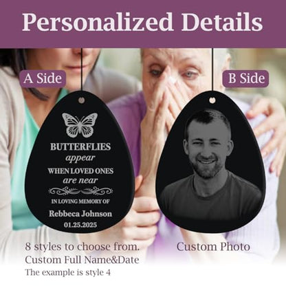 Personalized Memorial Wind Chimes for Outside Custom Photo with Name & Date, in Loving Memory - Sympathy Gifts - Keepsake Loss of Beloved One - size: Wind Chimes