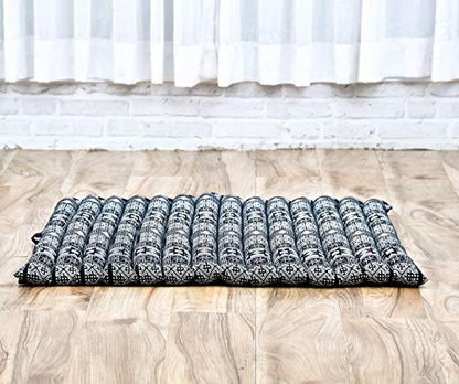 Leewadee Zabuton Seating Cushion – Square Floor Seat for Meditation Exercises, Light Yoga Mat Filled with Kapok - color: Cbt4 - Black