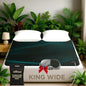 Luxury Tourmaline Grounding Mat King Wide 75” x 54” for Bed & Desk – Conductive PU Leather Surface, Quality Certified, Includes Silver Sleep Mask & 15ft Cord - size: King - 75”x54”