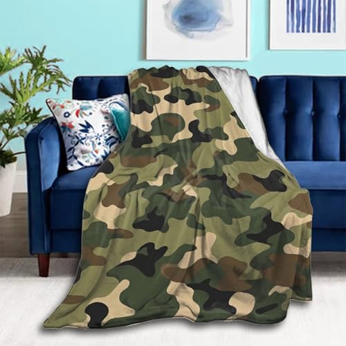 Funny Decorative Fall Winter Throw Blanket for Couch Bed, Compatible with Green Camo Army Wood Land Solider Camouflage, Fuzzy and Fluffy Soft Flannel Blankets and Throws, Lightweight and Thin Blanket - color: Pattern (148), size: 50"x40"