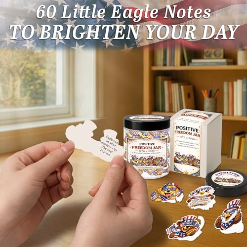 Positive Freedom Jar – 60 Patriotic Affirmation Cards, 4th of July Gifts, Independence Day 250th Anniversary 1776-2026, Gifts for Women Men Teens, USA 250th Anniversary Merchandise - color: KAT-K- Positive Freedom 250