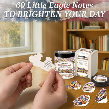 Positive Freedom Jar – 60 Patriotic Affirmation Cards, 4th of July Gifts, Independence Day 250th Anniversary 1776-2026, Gifts for Women Men Teens, USA 250th Anniversary Merchandise - color: KAT-K- Positive Freedom 250