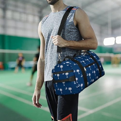 South Carolina Flag Art Large Capacity Portable Fitness Bag, Easy to Carry - color: South Carolina Flag art