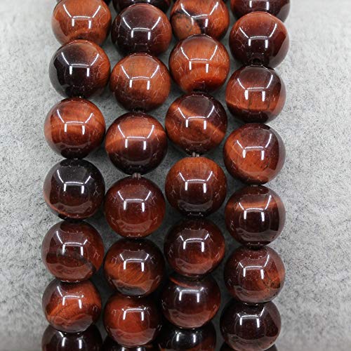 Keleny Gem Semi Precious Gemstones 8mm Round Beads Crystal Stretch Bracelets 7 Inch Unisex - color: Red Tiger Eye Quartzite