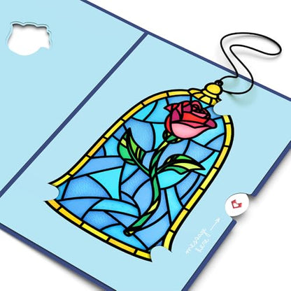 Lovepop Everyday Disney's Beauty and The Beast Suncatcher Card for Her and Him - 3D Greeting Cards for Men, Women - Tale as Old as Time - 5" x 7" Card - Blank Notecard & Envelope Included - color: Disney's Beauty and The Beast Tale as Old as Time Suncatch