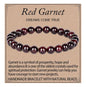 LPBeads Handmade Natural Gemstone Stretch Elastic Bracelet Healing Crystal Round Stone Beads Jewelry Gifts for Women Men - color: Garnet, size: 8mm