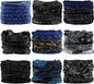 Headband Neck Gaiter Head Wrap Headwear Face Mask Magic Scarf Bandana for Men and Women - color: 9pc.dimgray Series