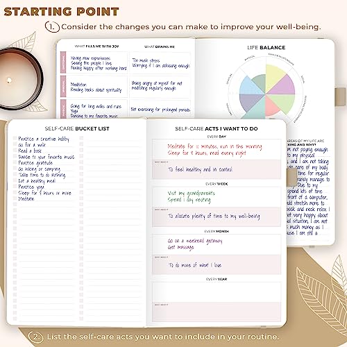 Clever Fox Self-Care Journal – Daily Reflection Notebook – Mental Health & Personal Development Planner, Meditation & Mood Log, A5 (Seashell) - color: Seashell, size: A5 (5.8'' x 8.3'')