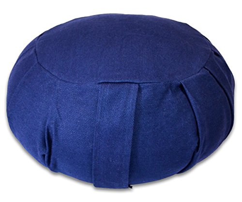 YogaAccessories Round Cotton Zafu Meditation Cushion Pillow - color: Blue