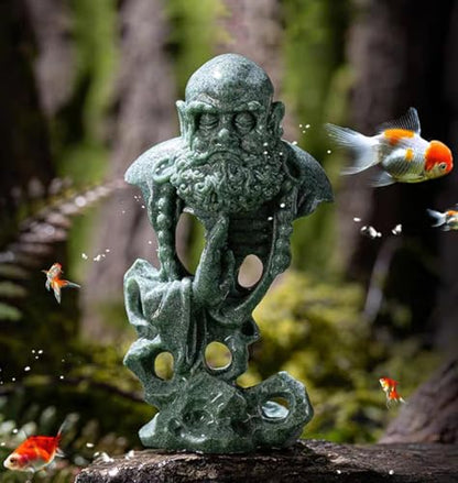 livelyfish Meditating Buddha Statue Fish Tank Zen Buddha Statues Sandstone Thinker Figurines for Aquarium Garden Home Decorations, Gift (E-S) - size: E-S