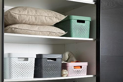 CURVER, Infinity Box 17 L, Recycled Plastic, Charcoal Grey, 35.5 x 26.2 x 21.9 cm - color: Anthracite Grey