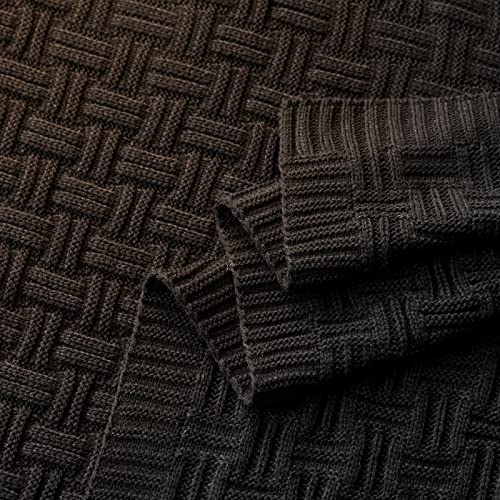 Aormenzy Soft Cozy Acrylic Throw Blanket, Cable Knit for Couch, Sofa, Bed - Black (1.7lb) - color: Black