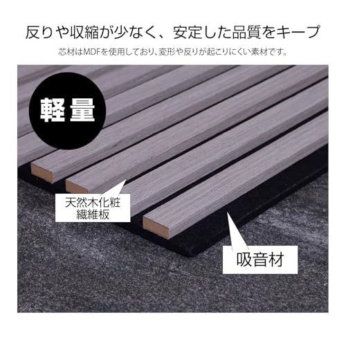 Fuji Boeki 40968 Wood Sound Absorbing Wall Panel, Soundproofing, Width 15.9 x Depth 0.7 x Height 31.5 inches (40.5 x 1.8 x 80 cm), Light Gray - color: Gray (Light Gray)