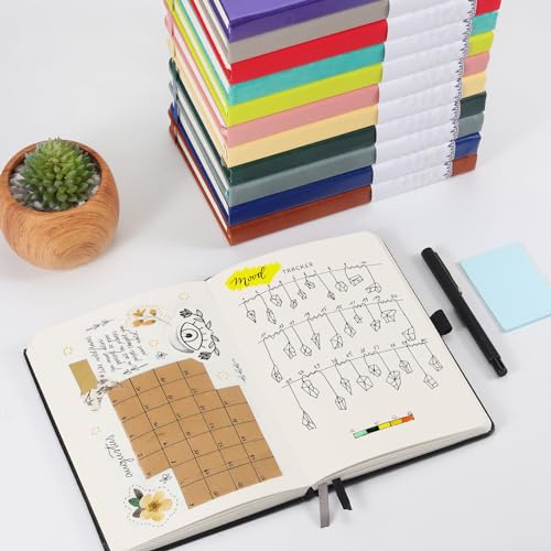 Blank Paper Notebook - 280 Pages A5 Blank Journal Notebook with 100gsm Thick Blank Paper, Hardcover, PU Leather, 5.75'' × 8.38''-Black - color: Black, size: A5-Blank