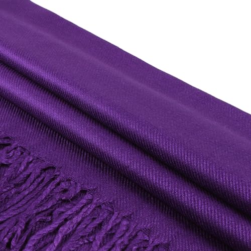 TZ Promise Women Pashmina Shawls and Wraps for Evening Dresses,Soft Large Long Scarf for Wedding,Bride Bridesmaid Gifts - color: Purple