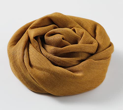 Jeelow Solid Color Scarf Wrap Shawl for Women Men – Soft Lightweight Head Scarf, All Season, Travel Beach Office Daily Wear - color: Ginger