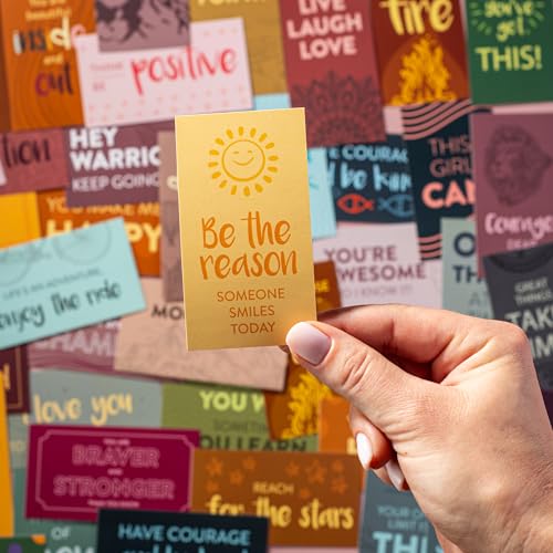 DIVERSEBEE 60 Pack Assorted Motivational Cards - Inspirational and Kindness Mini Note Cards, Gratitude Encouragement Card Set with 60 Unique Motivational Quotes Business Card Size (Assorted) - color: Assorted