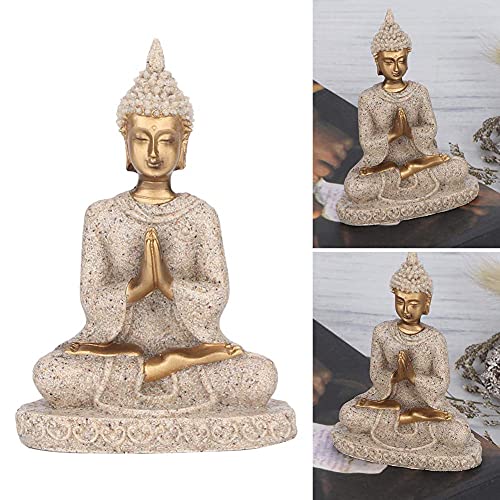 AUNMAS Buddha Statue 3Inch Small Meditation Sitting Carving Figurine Craft Statue for Home Office Desktop Decor Yoga Room Zen Garden Decoration Ornament