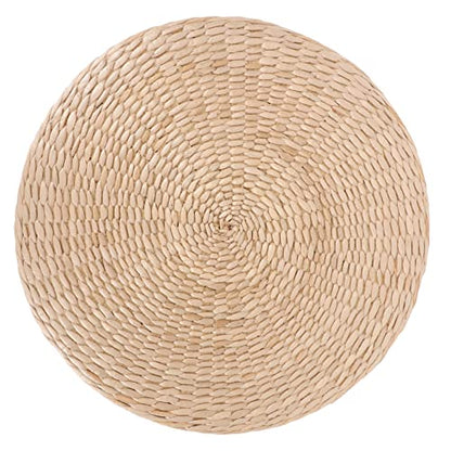 GLEAVI Natural Woven Japanese Style Cushion Round Meditation Seating Pad for Home Yoga Thickness for Floor Use Relaxation