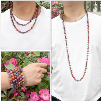 Beaded Necklace Hand Knotted for Woman - color: Tourmaline 1