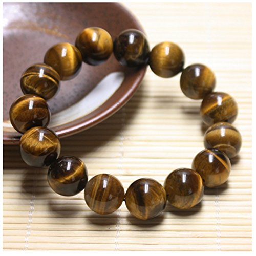 OUGWA 10mm Tiger Eye Beads Tibetan Buddhist Prayer Mala Bracelet