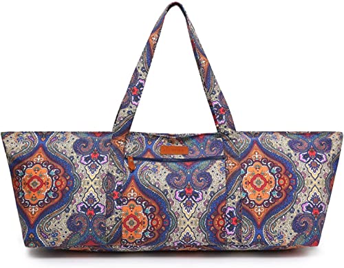 Large Yoga Mat Bag for Women Men, Travel Gym Bag for Pilates Office Beach Workout, Yoga Mat Tote Carrier with Mat Strap for 1/4" 1/2" Thick Exercise Yoga Mat - color: Celestial
