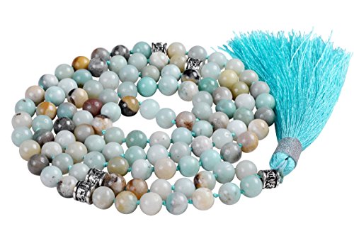 mala Beads Necklace for Women Man, mala Bracelet, Prayer Beads Necklace - color: mix-color amazonite